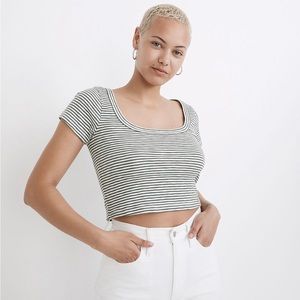 Madewell Westville Crop Tee Green Sz. M